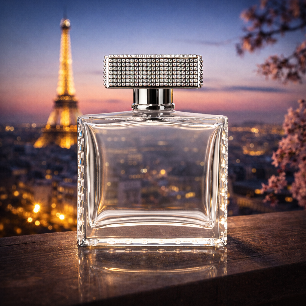 100 ML Rectangle Clear Glass Perfume Bottle – 15 mm Crimp Neck