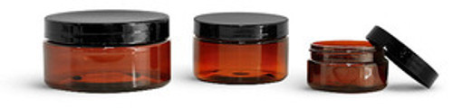 8 oz Amber PET Jar With Caps