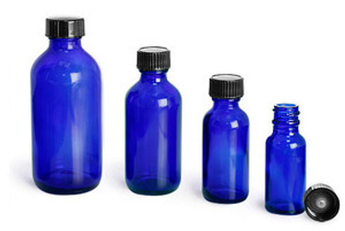 4 oz 120 ml Blue Boston Round Bottles