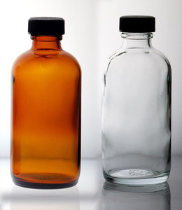 4 oz Boston Round Bottles W/cone Lined caps