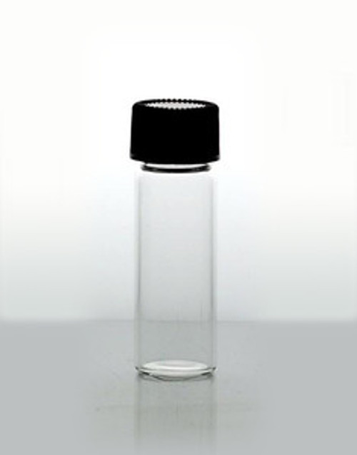 1.5 Dram (6ml) Clear Glass Vials with Foam Lined Caps.