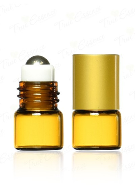 1 ml Mini Glass Vials w/Steel Roll on Ball & Metal Caps