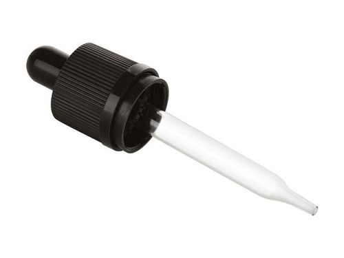 18-415 Tamper Evident Child Resistant Glass Dropper 7x76mm