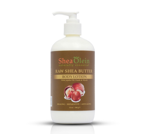 Raw Shea Butter Lotion W/Jojoba, Frank & Myrrh 12 fl oz.