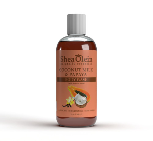 Coconut Milk & Papaya Body Wash W/ Vanilla Beans. 12 fl oz.