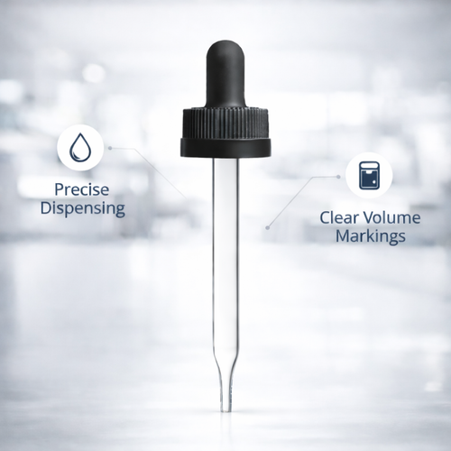 22-400 Child Resistant Glass Dropper 7 x 108 mm