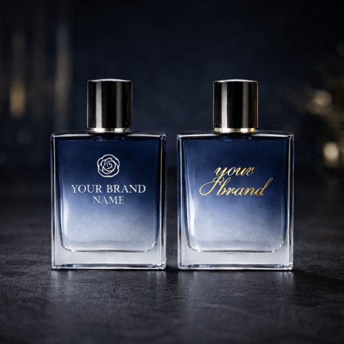 100 ML Heavy Wall Square Gradient Blue Glass Perfume Bottle – 15 mm Crimp Neck