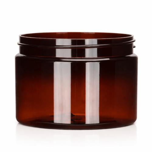 12 oz Amber PET Straight Sided Jar – 89-400 Neck (Cap Not Included)