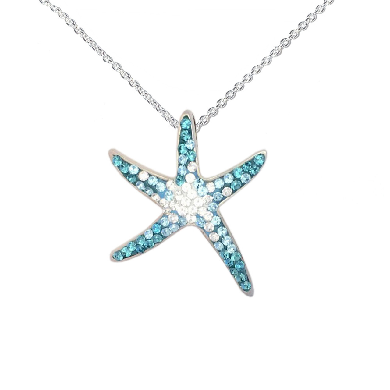 swarovski crystal starfish necklace