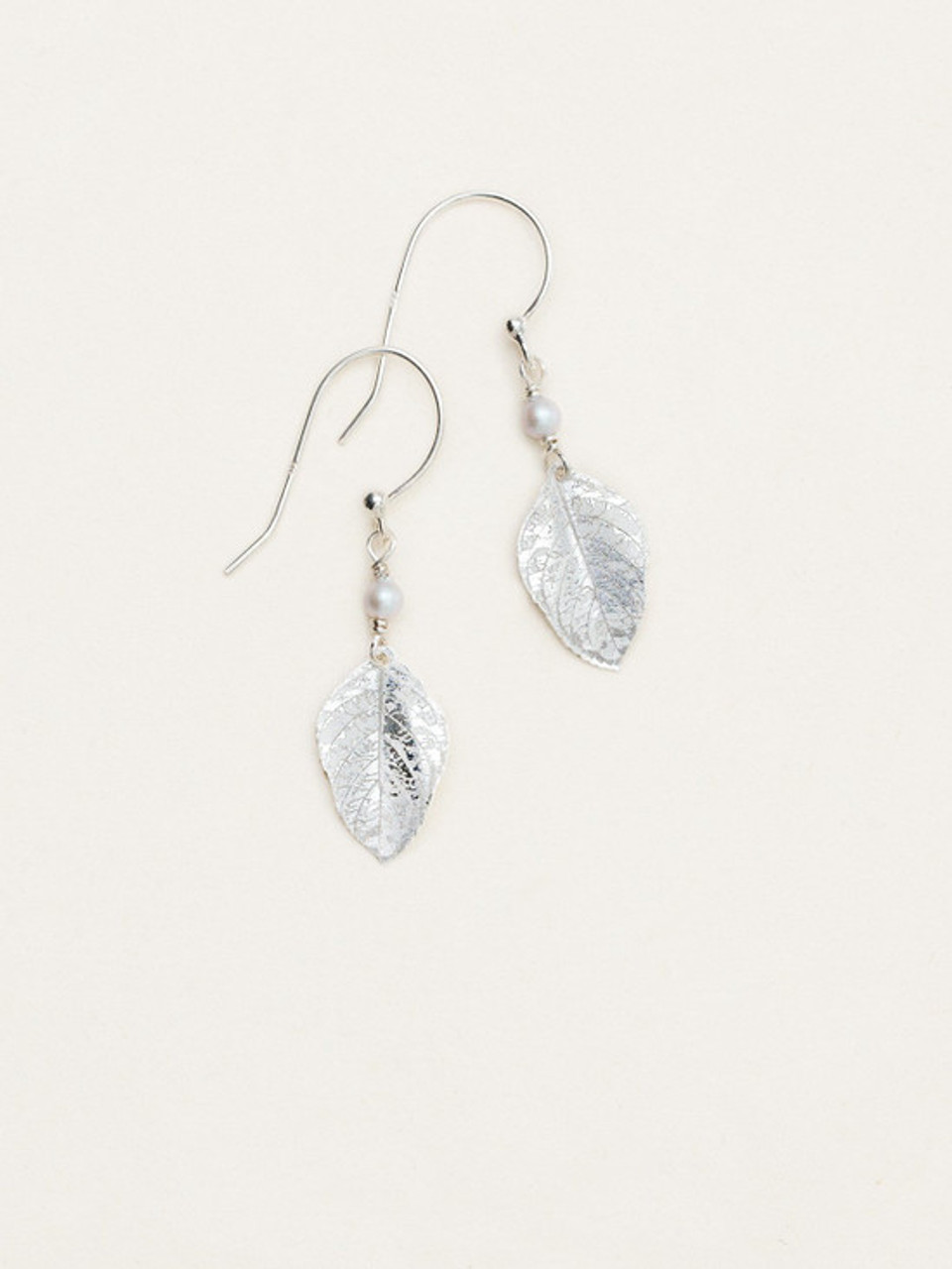 Sterling Silver Leaf Drop Earrings - Sophie Oliver Jewellery