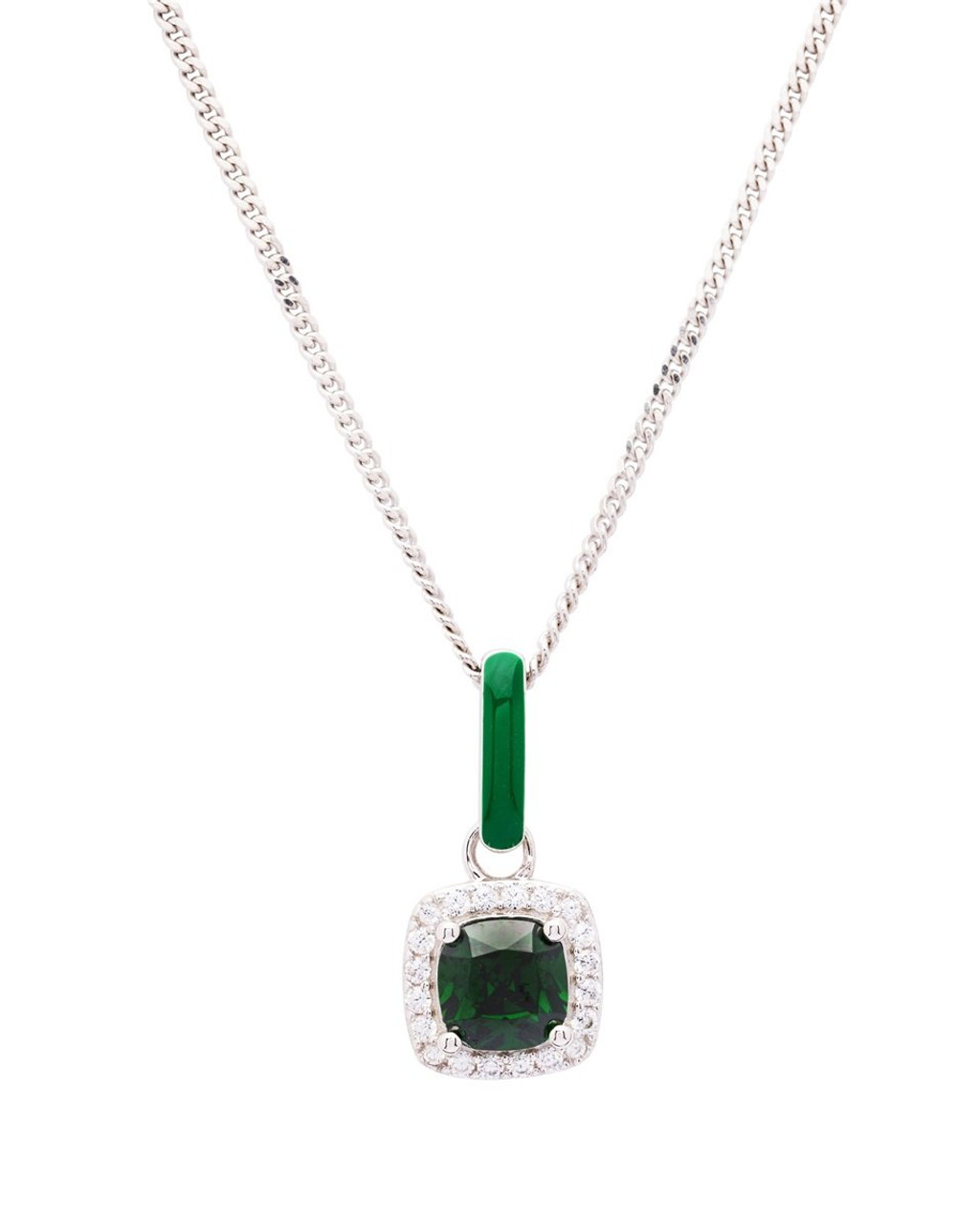 Aurora Designer - 2.76ct Emerald Diamond Halo Pendant 14K Yellow Gold R4057