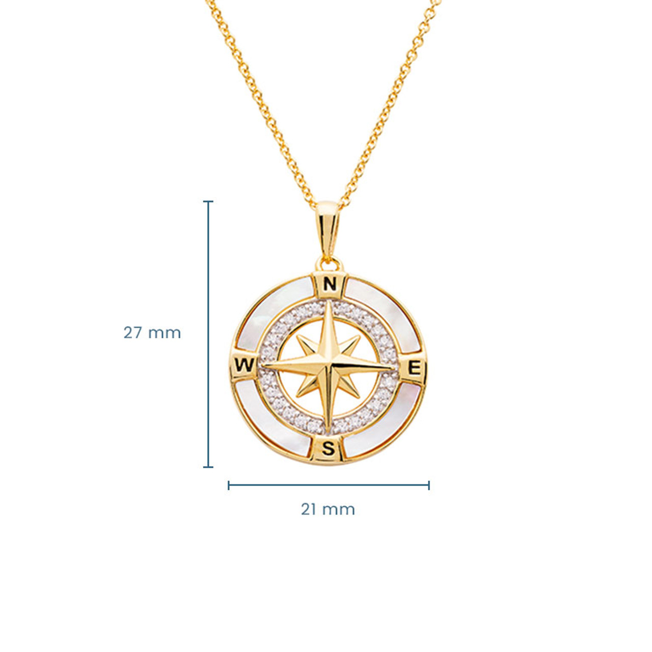 14K Yellow Compass Necklace | Robsons Jewelers – Robson's Jewelers