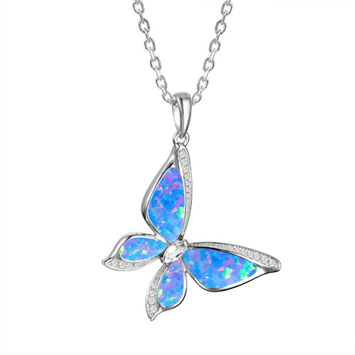 Opal Butterfly Pendant