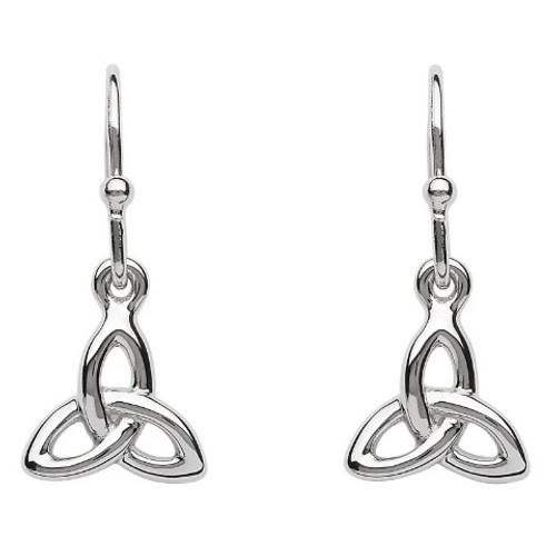 Silver Celtic Trinity Knot Drop Earrings