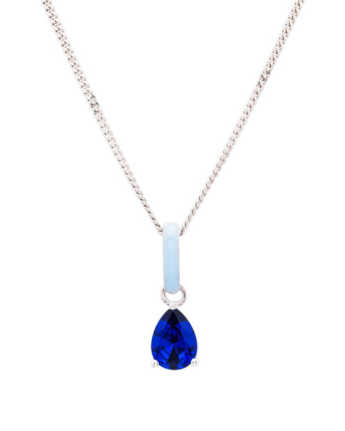 Peora Blue Blue Sapphire Pendant Necklace 14 Karat White Gold Pear 2.43 Cts  | Verishop