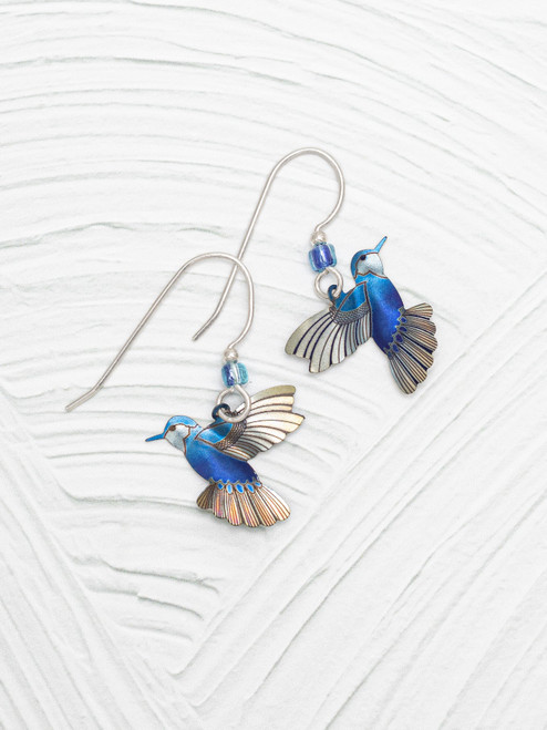 Blue Radiance Picaflor Earrings-Silver