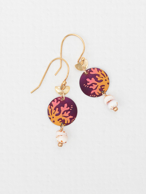 Burgundy Sunset Coral Reef Earrings