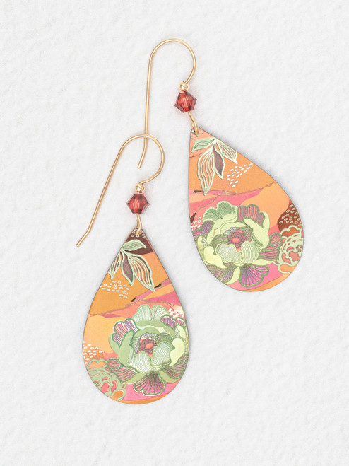 Cynthia Earrings - Blooming Coral/Gold