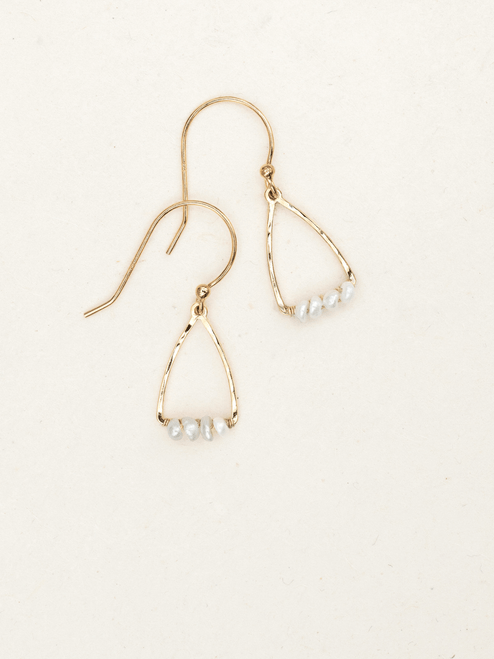 Miramar Drop Earrings - White Pearl/Gold