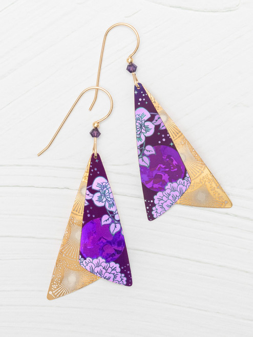 Caleen Earrings - Plum/Gold