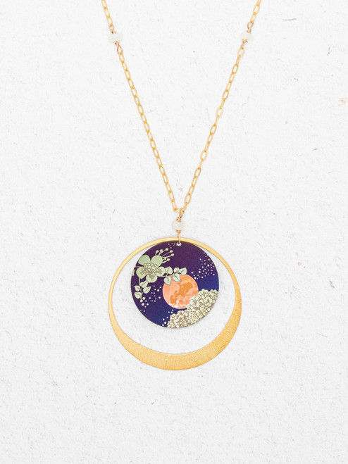 Luna Pendant Necklace - Blue Moon/Gold