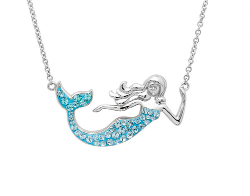 Blue Mermaid Necklace Aqua Swarovski Crystals