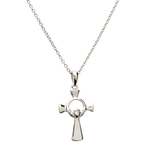 Sil claddagh cross