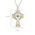 Trinity Knot Emerald Silver Celtic Cross Pendant