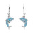 Dolphin Drop Earrings Aqua Swarovski Crystals