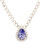 Sterling Silver Tanzanite Swarovski Crystal Halo Teardrop Necklace