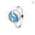Blue Wave Ring Aqua Swarovski Crystals