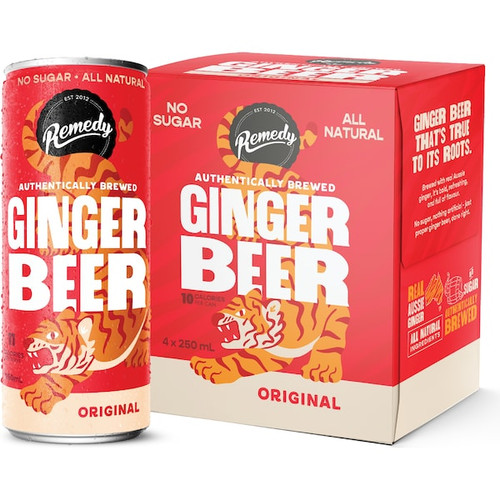 Ginger Beer Original No Sugar  4 Pack 250ml