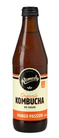 Organic Kombucha No Sugar Mango Passion 12 Pack 330ml