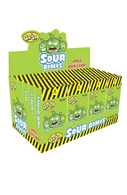 Sour Bombs Apple Sour Candy 30g 24u
