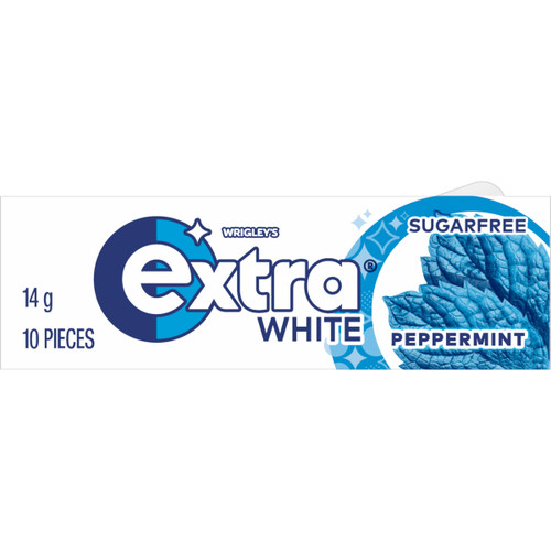White Peppermint Sugar Free Chewing Gum 10 pieces Pellet 14g