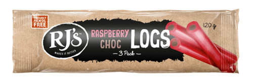 Image of RJs Choc Logs Raspberry 3pk 120g