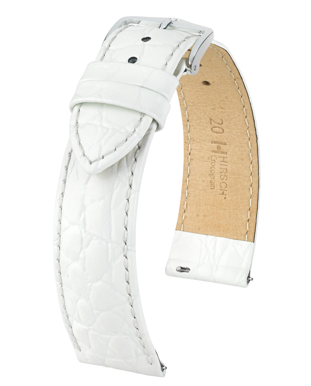 Men's HIRSCH CROCOGRAIN Crocodile Embossed Shiny Calfskin Watch