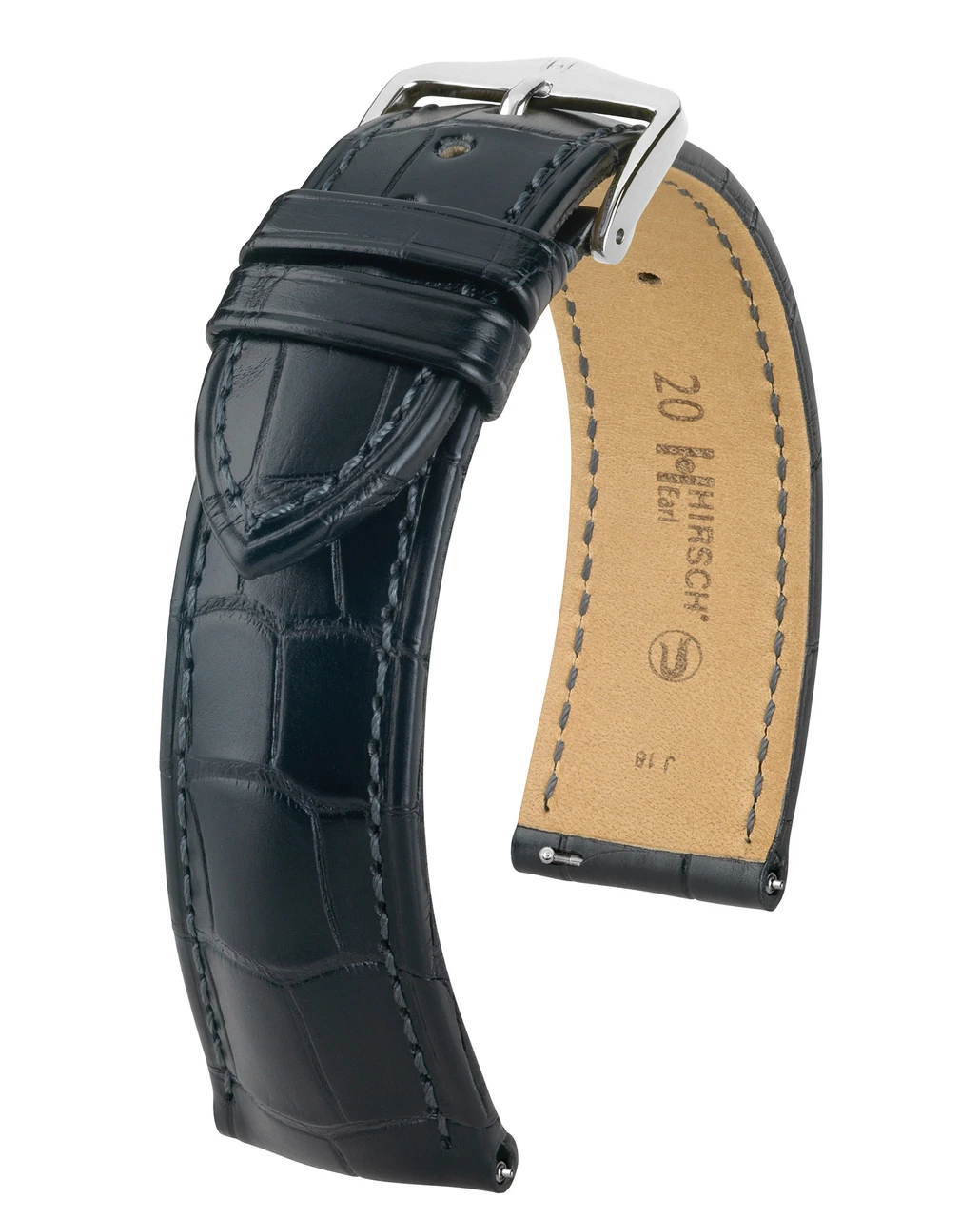Bracelet De Montre HIRSCH Reptile Royal - Taille 14, Marron, Neuf Avec Étiquettes (Réf. 276F)
