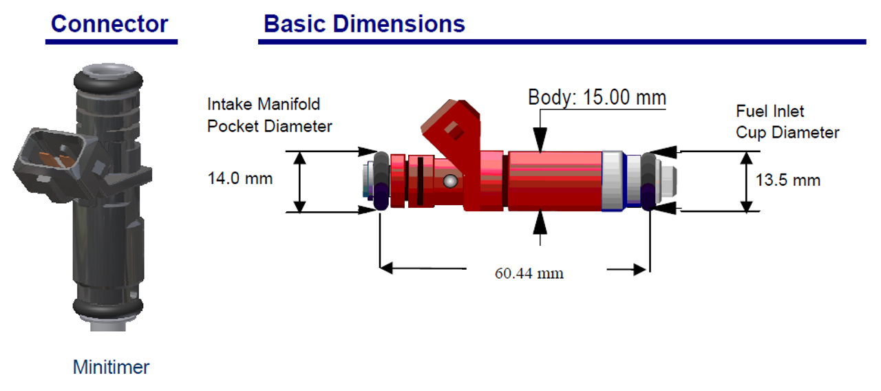 80 lb/hr Siemens Deka Fuel Injector High Impedance (Long Style) EV1