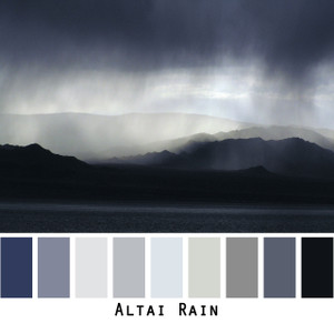 Altai Rain - black grey ombre tones of mountain lake, colors for green brown eyes, blonde hair, brunette, redhead, black hair, gray hair photo by Inese Iris Liepina, Wrapture by Inese