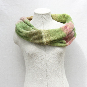 Rhubarb mohair loop scarf Wrapture by Inese Iris Liepina 