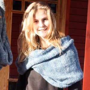 Blue gray marled shawl wrap mohair cotton chunky knit Wrapture by Inese Iris Liepina
Blue gray marled shawl wrap mohair cotton chunky knit Wrapture by Inese Iris Liepina