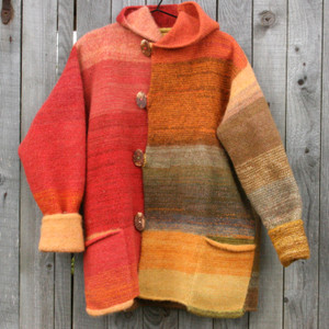 Autumn Spice XL boiled wool hoodie designed and knit by Wrapture by Inese Autumn Spice XL boiled wool hoodie designed and knit by Wrapture by Inese