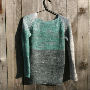 Glacier Ice S reversible featherweight sheer mohair merino pullover