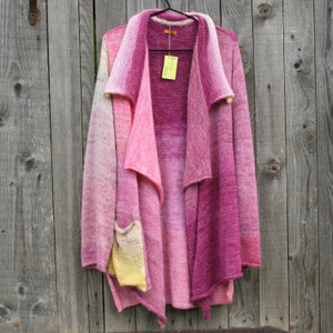 Spring Blooms Pocket cardigan knit by Inese Iris Liepina