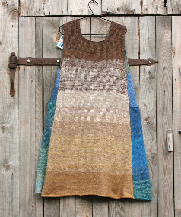 South Island lightweight trapeze dress knit by Inese Iris Liepina