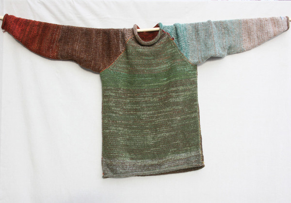 Tree Bark raglan pullover sweater