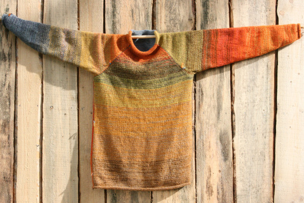 Fall Sky raglan pullover sweater by Wrapture by Inese