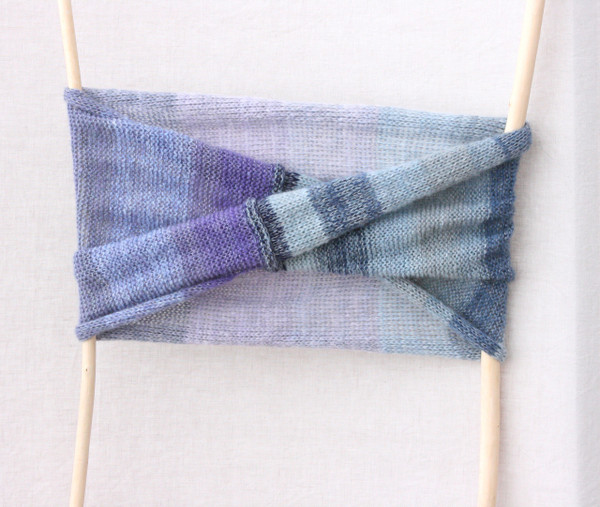 Moonshadow dusk mohair loop scarf Wrapture by Inese Iris Liepina pale blue lavender silver blue navy