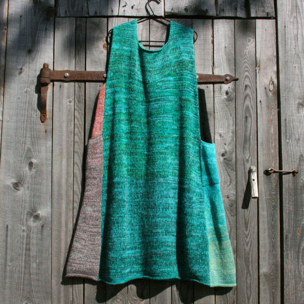 Barcelona Door inspired trapeze dress knit by Wrapture by Inese